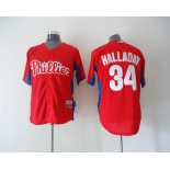 mlb Philadelphia Phillies #34 Halladay 2011 BP Red[Cool Base]