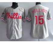 mlb jersey philadelphia phillies #15 hollins grey