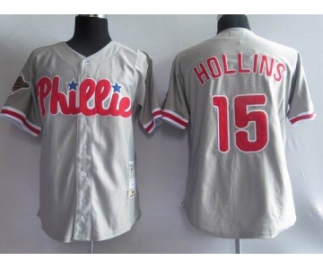 mlb jersey philadelphia phillies #15 hollins grey