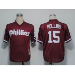 mlb jerseys philadelphia phillies #15 hollins red m&n 1991