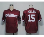 mlb jerseys philadelphia phillies #15 hollins red m&n 1991