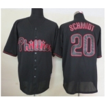 mlb jerseys philadelphia phillies #20 schmidt black[fashion]