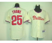 mlb jerseys philadelphia phillies #25 thome cream