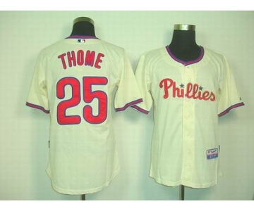 mlb jerseys philadelphia phillies #25 thome cream