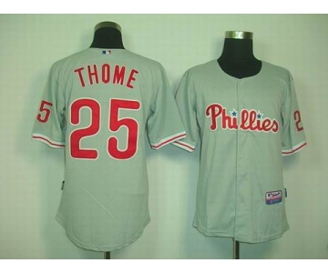 mlb jerseys philadelphia phillies #25 thome grey