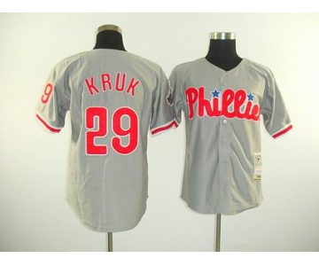 mlb jerseys philadelphia phillies #29 kruk grey[kruk]