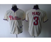 mlb jerseys philadelphia phillies #3 pence cream