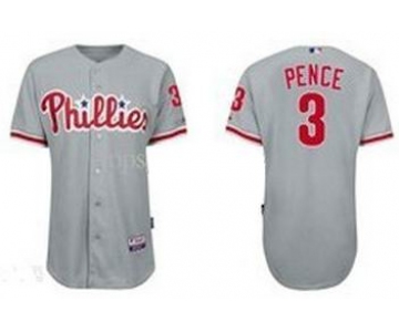 mlb jerseys philadelphia phillies #3 pence grey