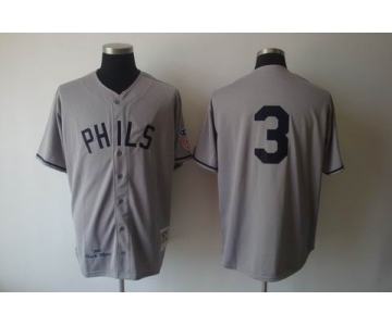 mlb jerseys philadelphia phillies #3 pence m&n grey 1942