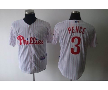 mlb jerseys philadelphia phillies #3 pence white[red strip]