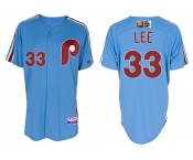 mlb jerseys philadelphia phillies #33 cliff lee m&n blue