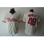 mlb jerseys philadelphia phillies #49 worley cream