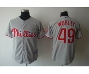 mlb jerseys philadelphia phillies #49 worley grey