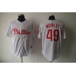 mlb jerseys philadelphia phillies #49 worley white[red strip]