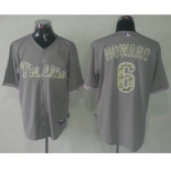 mlb jerseys philadelphia phillies #6 howard grey[number camo]