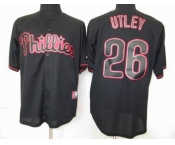 mlb jerseys philadephia phillies #26 utley black fashion