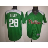 mlb jerseys philadephia phillies #26 utley green