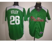 mlb jerseys philadephia phillies #26 utley green