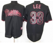 mlb jerseys philadephia phillies #33 lee black fashion