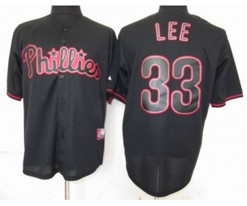 mlb jerseys philadephia phillies #33 lee black fashion