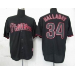 mlb jerseys philadephia phillies #34 halladay black fashion