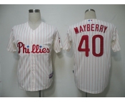 mlb jerseys philadephia phillies #40 mayberry cream(red strip) cool base