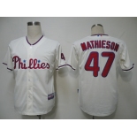 mlb jerseys philadephia phillies #47 mathieson cream (cool base)