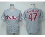 mlb jerseys philadephia phillies #47 mathieson grey(cool base)