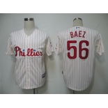 mlb jerseys philadephia phillies #56 baez cream(red strip) cool base