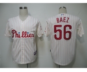 mlb jerseys philadephia phillies #56 baez cream(red strip) cool base