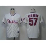 mlb jerseys philadephia phillies #57 herndon cream(cool base)