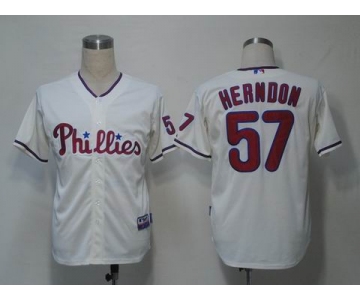 mlb jerseys philadephia phillies #57 herndon cream(cool base)