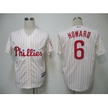 mlb jerseys philadephia phillies #6 howard cream(red strip) cool base