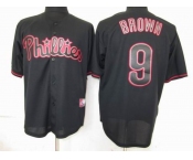 mlb jerseys philadephia phillies #9 brown black fashion