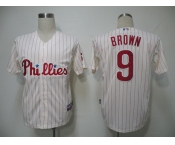 mlb jerseys philadephia phillies #9 brown cream(red strip) cool base