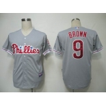 mlb jerseys philadephia phillies #9 brown grey(cool base)