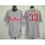 mlb jerseys philadephia phillis #33 lee grey