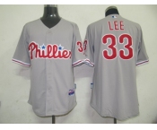 mlb jerseys philadephia phillis #33 lee grey