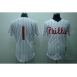 mlb philadelphia phillies #1 ashburn m&n white(red strip)1950