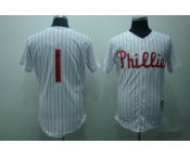 mlb philadelphia phillies #1 ashburn m&n white(red strip)1950