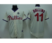 mlb philadelphia phillies #11 rolins 2009 world series cream