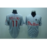 mlb philadelphia phillies #11 rolins 2009 world series grey