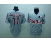 mlb philadelphia phillies #11 rolins 2009 world series grey