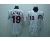 mlb philadelphia phillies #19 luzinski white(red strip)