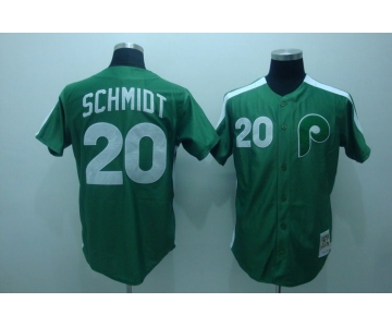 mlb philadelphia phillies #20 schmidt green