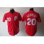 mlb philadelphia phillies #20 schmidt m&n red