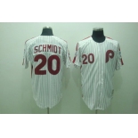 mlb philadelphia phillies #20 schmidt white(red strip)