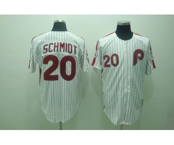 mlb philadelphia phillies #20 schmidt white(red strip)