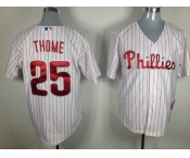 mlb philadelphia phillies #25 thome white[red strip]