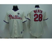 mlb philadelphia phillies #28 werth 2009 world series cream